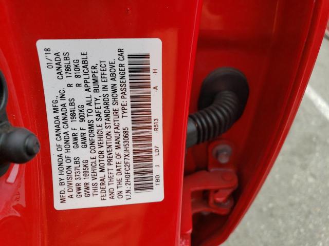 2HGFC2F7XJH530685 Honda CIVIC EX