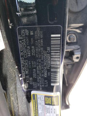 KNAGT4L3XG5115637 KIA Optima Lx