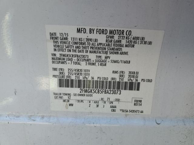 2FMGK5C85FBA23073 Ford FLEX SEL