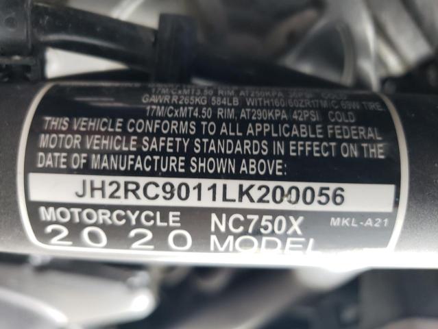 2020 HONDA NC750 X JH2RC9011LK200056