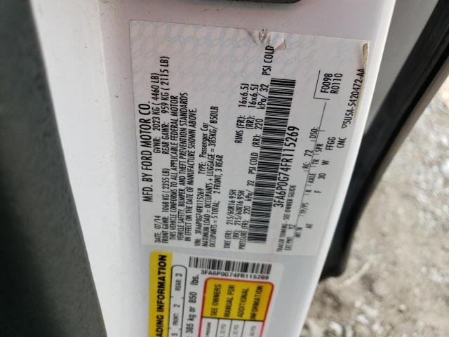 3FA6P0G74FR115269 Ford FUSION S