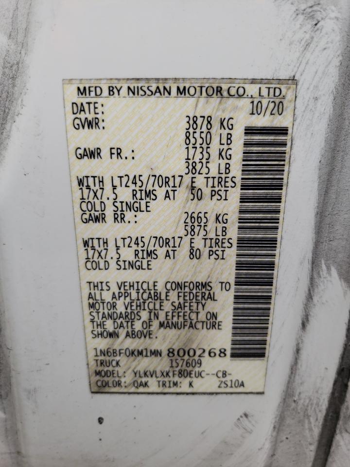 1N6BF0KM1MN800268 NISSAN NV 2021