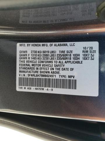 5FNRL6H79MB024971 Honda ODYSSEY EXL