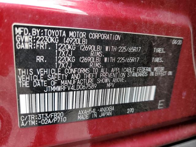 JTMMWRFV4LD067589 Toyota RAV4 LE