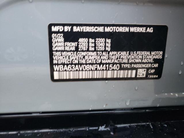 WBA63AV08NFM41540 BMW 4 Series 430I GRAN 12