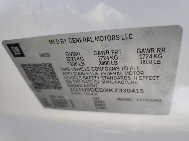 1GTU9DEDXKZ330415 GMC Sierra K1500 Slt