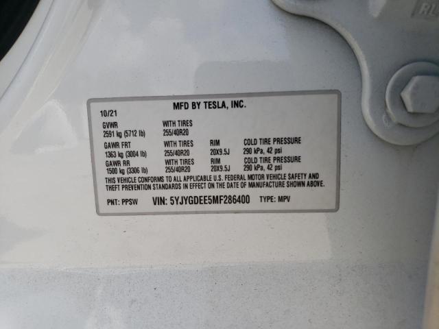 5YJYGDEE5MF286400 Tesla Model Y