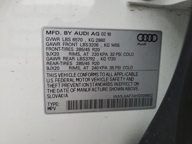 VIN WA1LAAF74HD008802 2017 Audi Q7, Premium Plus no.13