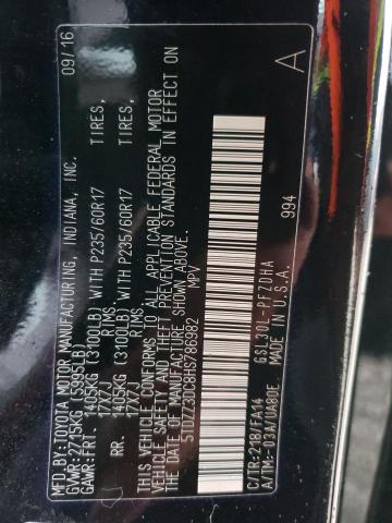 5TDZZ3DC8HS786982 Toyota SIENNA