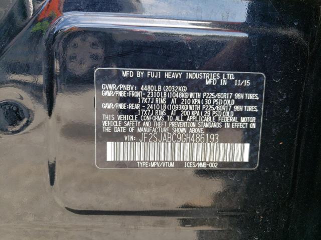 JF2SJABC9GH486193 Subaru Forester 2.5i