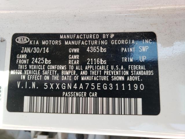 5XXGN4A75EG311190 KIA OPTIMA EX
