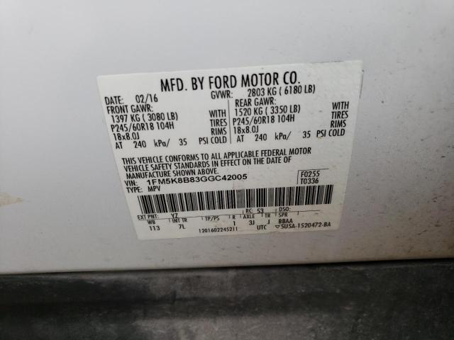 1FM5K8B83GGC42005 Ford EXPLORER
