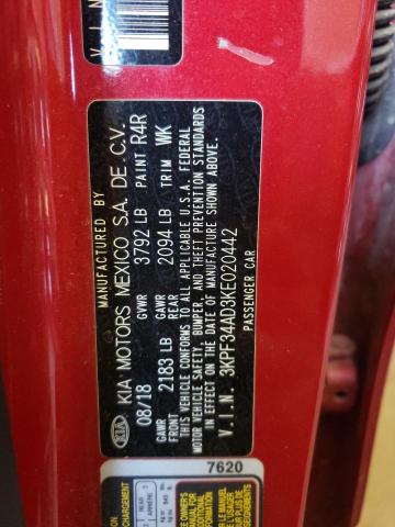 3KPF34AD3KE020442 KIA Forte Gt Line