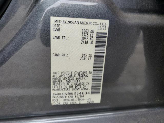 1N4BL4DV6MN354634 Nissan ALTIMA SV