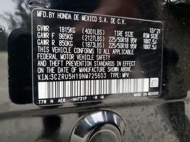 3CZRU5H19NM725603 Honda HR-V SPORT