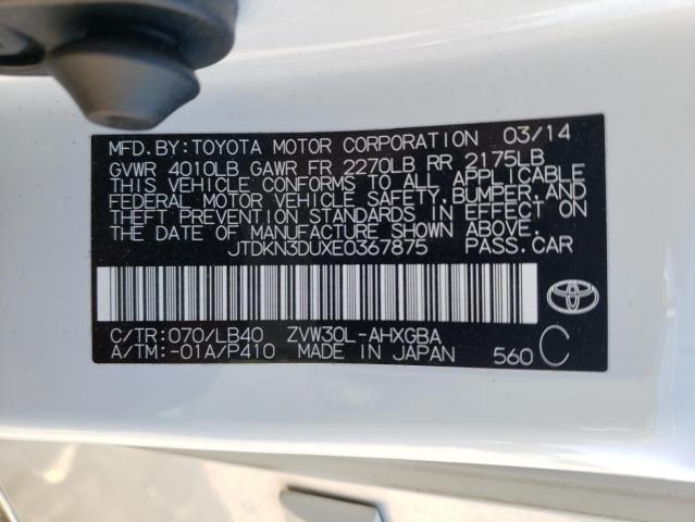 JTDKN3DUXE0367875 2014 Toyota Prius