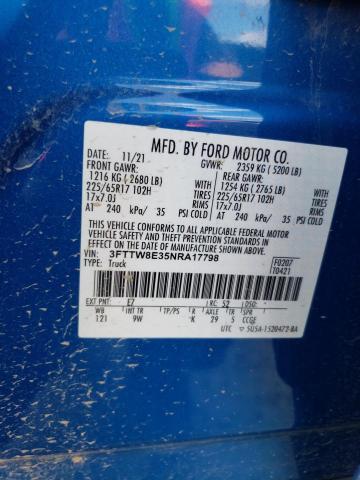 3FTTW8E35NRA17798 Ford Maverick Xl