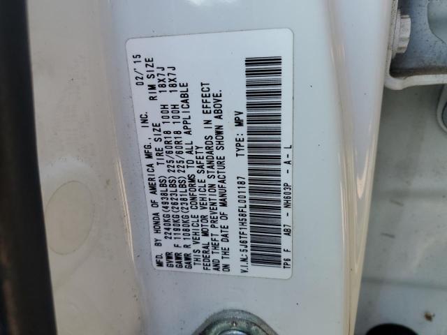 5J6TF1H58FL001187 Honda Crosstour Exl