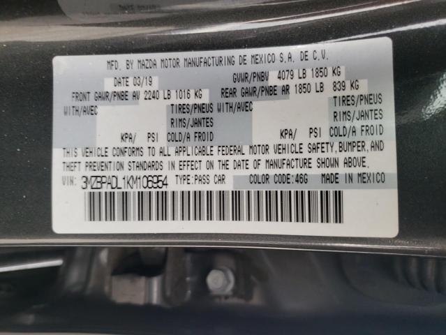 3MZBPADL1KM106954 Mazda 3 PREFERRE 12