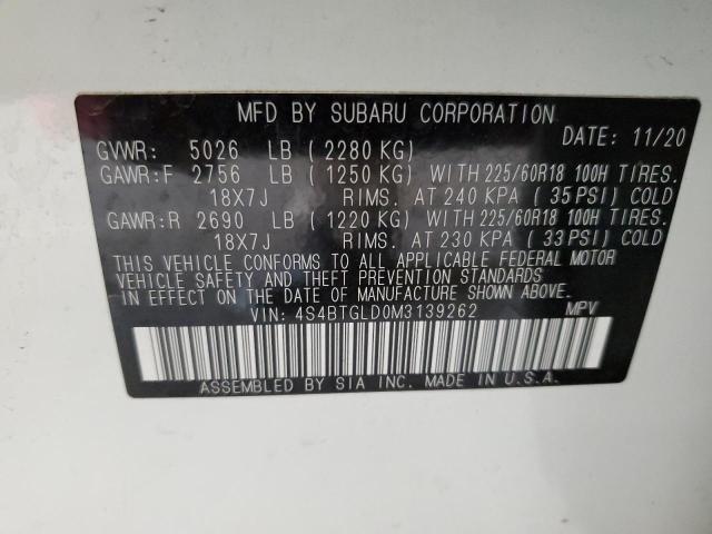 4S4BTGLD0M3139262 Subaru Outback Onyx Edition Xt