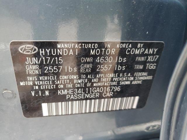 KMHE34L11GA016796 | 2016 HYUNDAI SONATA HYB