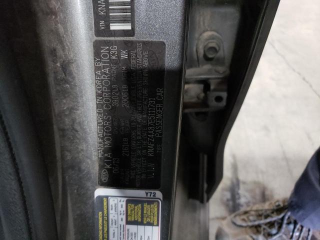 KNAFZ4A87E5111731 KIA FORTE EX