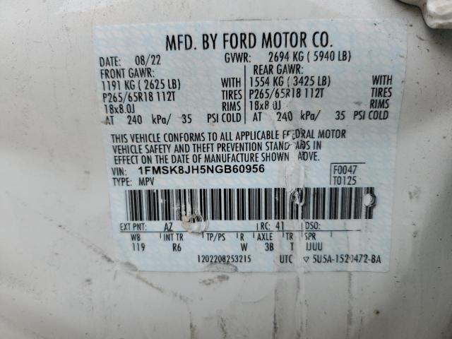 1FMSK8JH5NGB60956 Ford Explorer Timberline