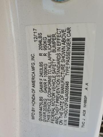 2018 HONDA ACCORD EXL - 1HGCV2F54JA006846