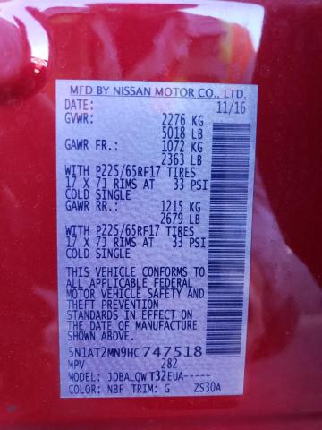 5N1AT2MN9HC747518 Nissan ROGUE SV