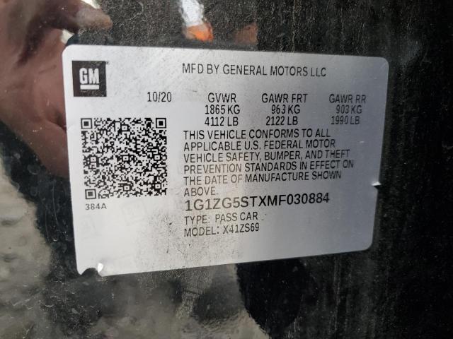 1G1ZG5STXMF030884 | 2021 CHEVROLET MALIBU RS