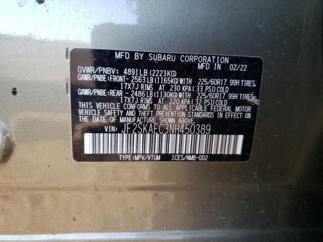 JF2SKAEC3NH450389 Subaru Forester Premium