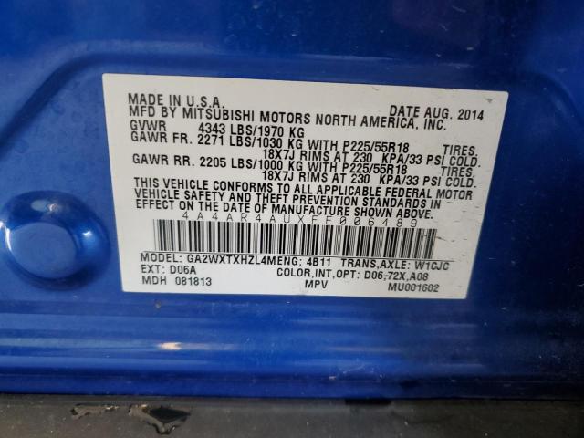4A4AR4AUXFE006489 Mitsubishi Outlander Sport Se