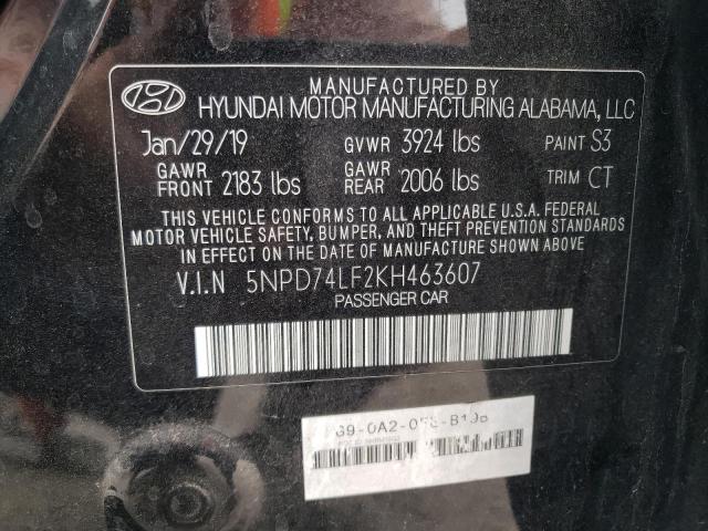 5NPD74LF2KH463607 Hyundai Elantra SE 10