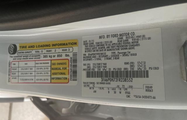 3FA6P0H72FR238552 Ford FUSION SE