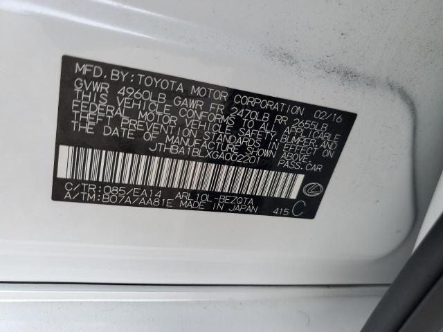 2016 LEXUS GS 200T BA JTHBA1BLXGA002201