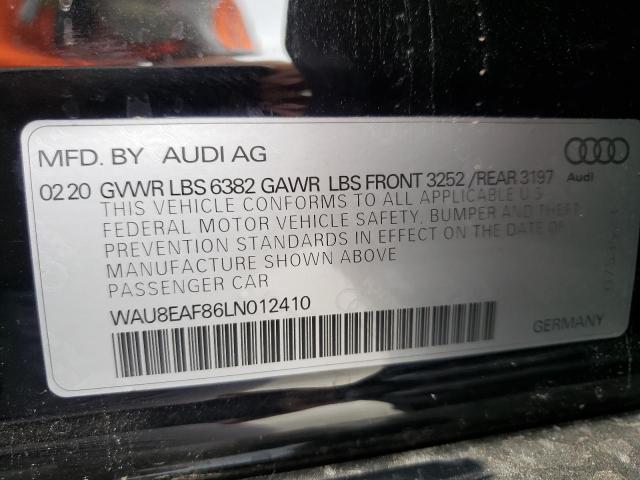 2020 AUDI A8 L WAU8EAF86LN012410