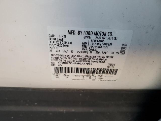 2021 FORD EXPLORER X - 1FMSK7DH9MGA77986