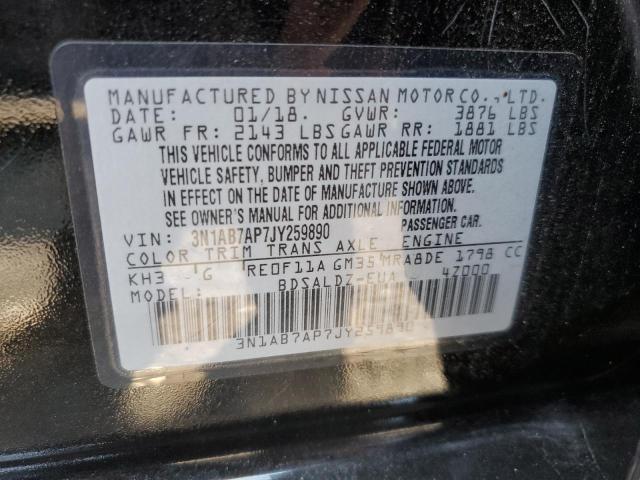 3N1AB7AP7JY259890 Nissan SENTRA S