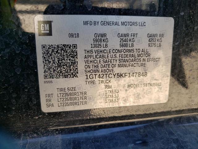 1GT42TCY5KF147848 | 2019 GMC SIERRA K35