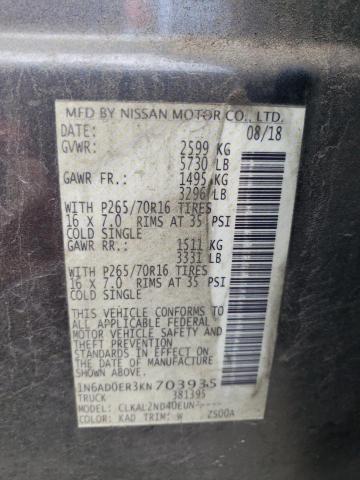 1N6AD0ER3KN703935 Nissan FRONTIER S