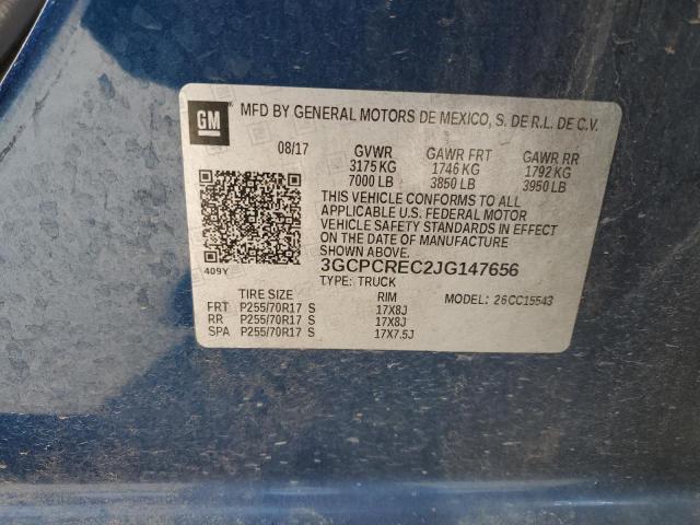 3GCPCREC2JG147656 Chevrolet Silverado C1500 Lt