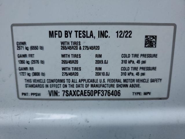 7SAXCAE50PF376406 Tesla MODEL X