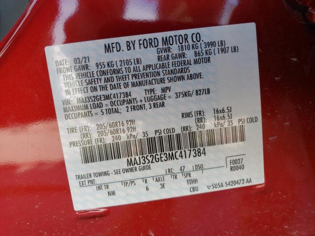 MAJ3S2GE3MC417384 Ford Ecosport Se