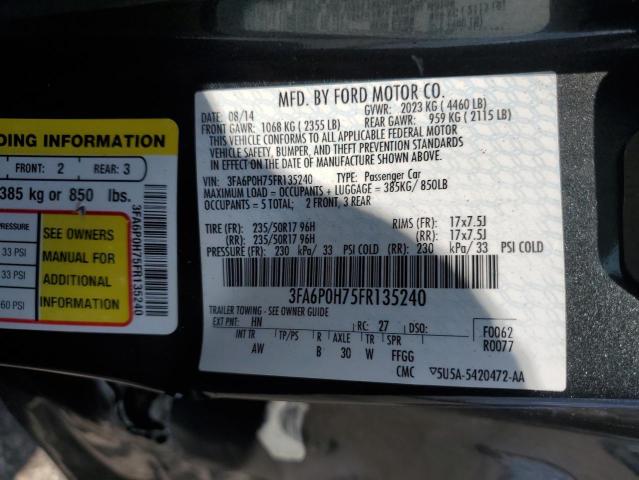 3FA6P0H75FR135240 | 2015 FORD FUSION SE