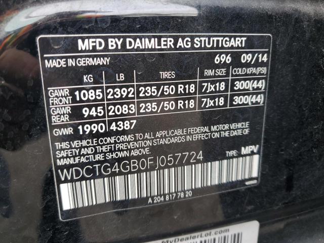 WDCTG4GB0FJ057724 Mercedes-Benz Gla 250 4matic