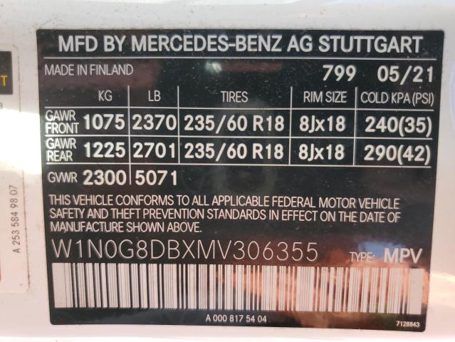 W1N0G8DBXMV306355 Mercedes-Benz GLC 300