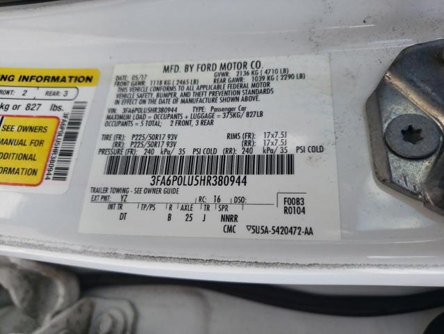 3FA6P0LU5HR380944 2017 FORD FUSION, photo no. 12