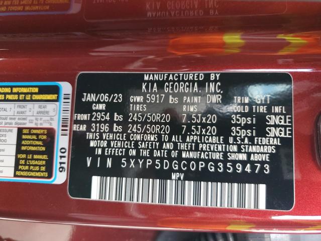 5XYP5DGC0PG359473 KIA Telluride Sx