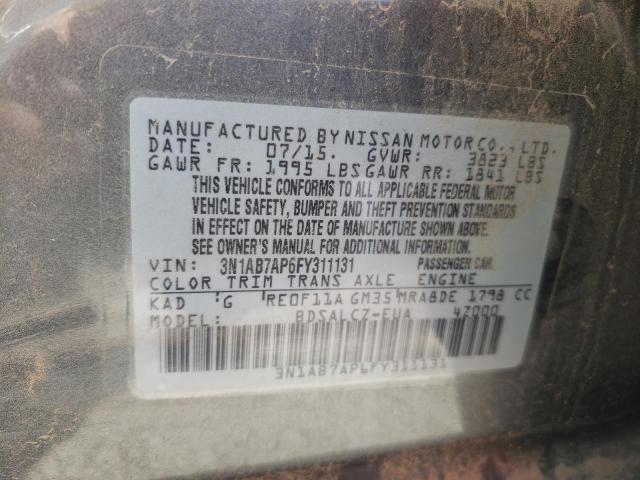 3N1AB7AP6FY311131 Nissan SENTRA S