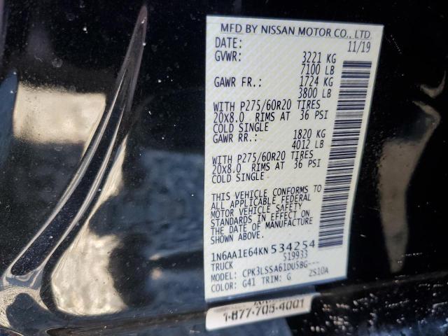 2019 NISSAN TITAN PLAT - 1N6AA1E64KN534254